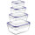 Michelino 4er Set Frischhaltedosen mit Deckel Vorratsdose, Aufbewarunsdosen