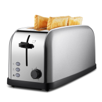 Edelstahl Toaster - 2 Schubladen, 4 Scheiben