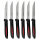 Alpina 6 teiliges Steakmesser-Set aus Edelstahl, schwarz-rot