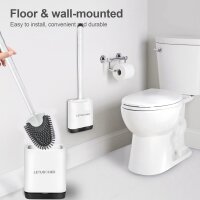 Letuboner Silikon Toilettenbürste und Behälter, Wand-Toilettenbürste (weiß)
