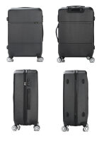 Cheffinger Reisekoffer Koffer 3 tlg Hartschale Trolley Kofferset Black